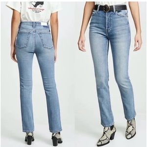 New RE/DONE | Double Needle Long Jean Hazey Indigo